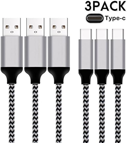 Type C Charger Cable, FoolHome 3Pack 6.5FT Durable Nylon Braided USB C Fast Charging Cable to USB 2.0 for Google Pixel, Pixel XL, Nexus 6P 5x, LG G5, ASUS Zen Aio, HTC 10, Honor 8(White)