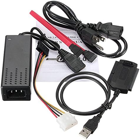 USB 2.0 to SATA IDE Hard Drive Cable for HD HDD Adapter W Power (Random: Color)
