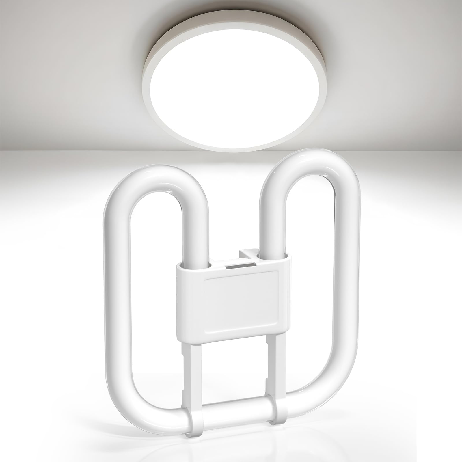 BrightArk GR10Q 4-PIN 16W Compact Fluorescent Lamp Non-Dimmable Cold White 6500K, Recessed Ceiling Light, CFL Light Bulb, Low Energy Light Bulb, Suitable for Indoor Stair Corridors, Halls,1 Pack