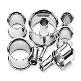 BodyJ4You Tunnels Plugs Surgical Steel Double Flared Flesh Tunnels 2 Pieces from 10 Gauge - 22mm