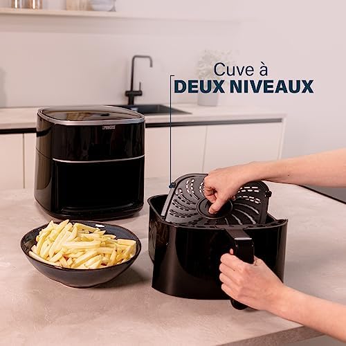 Friteuse à Air 6L XXL, Airfryer Numérique avec 6 Programmes, Écran Tactile LED, Économe en Énergie, Moins d’Huile, Revêtement Antiadhésif, 1500 W, 182244