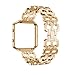 Alonea Stainless Steel Bracelet Smart Watch Band Strap + Case Cover For Fitbit Blaze (Gold)