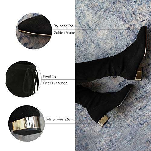 CPARAVANO-Knee-High-Boots-for-Women-I-Black-Boots-for-Women-I-Stretch-Boots-for-Women-with-Block-Heel-I-Thigh-High-Boots-I-Suede-Sock-Boots-I-Lycra-Stretch-Knee-High-Boots