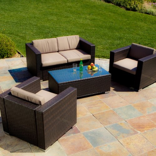 Best Selling Venice PE Wicker 4-Piece Outdoor Sofa Set