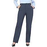 Bamans Dress Pants Women Work Business Pants Tummy Control Office Straight Leg Trousers High Waisted Ladies Slacks