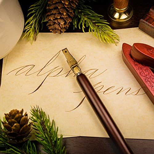 Italic Stub Nib Calligraphy Holder with multi-fit metal pedal nib holder for stub and pointed pen nibs by Alpha Pens (No Nib)