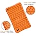 Fintie Silicone Case for Amazon Fire 7 Tablet (Previous Generation - 7th, 2017 Release) - [Honey Comb Upgraded Version] [Kids Friendly] Light Weight [Anti Slip] Shock Proof Protective Cover, Orange