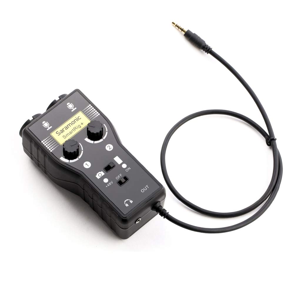 Saramonic SmartRig+ 2-Channel XLR/3.5mm Karaoke Microphone Audio Mixer Preamp & Guitar Interface for DSLR Cameras Camcorder iPhone 8 x 7 7 plus iPad iPod Android Smartphone Guitar