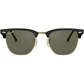 Ray-Ban RB3016F Clubmaster Low Bridge Fit Square Sunglasses for Men Women | In Matte Black On Black, Brown &amp; Gold &amp; Black. Polarized options available. Low bridge fit sits higher on the face.