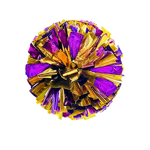 ZYBenda 2 Pack 13" Pom Poms Cheerleading Pom Poms for Kids, Metallic