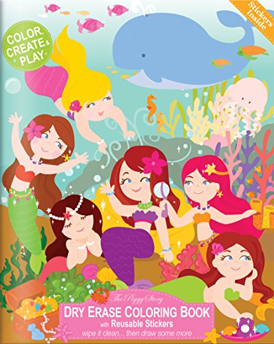 The Piggy Story 'Magical Mermaids' Reusable Dry Erase Coloring Book