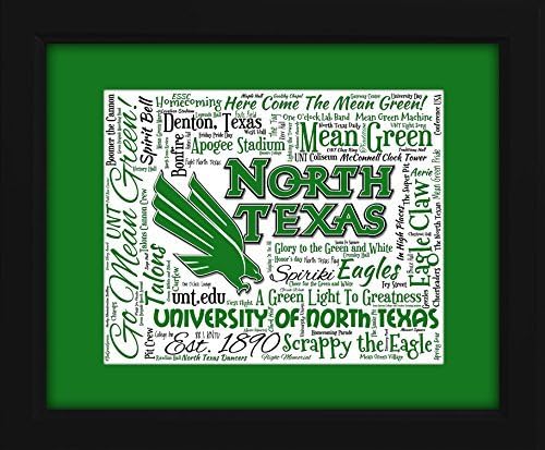 University of North Texas (UNT) 16x20 Art Piece - Beautifully matted and framed behind glass