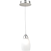Elk Lighting LCA201-10-15 Buro 1 Light LED Pendant with White Glass, Chrome