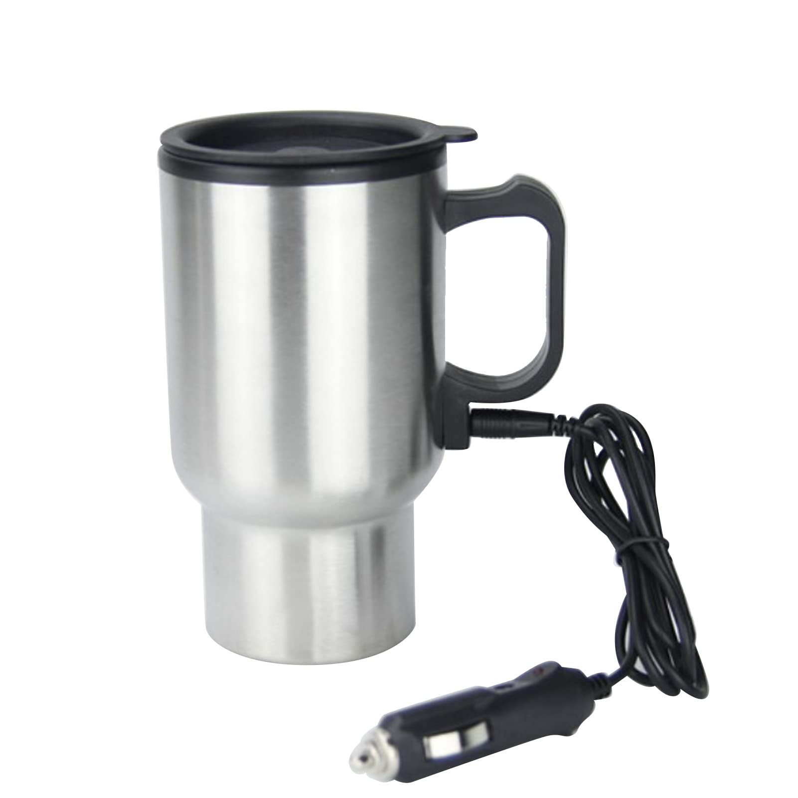 Photo 1 of 12V Car Heating Cup, 450ml/15oz Stainless Steel Travel Coffee Cup Electric Insulated Heated Thermos Mug with Cigarette Lighter for Most Vehicles