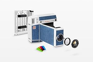 Lomography Lomo'Instant Square Glass Camera, Dual-Format Instant Camera, Glass Lens, Blues Edition, with Mini Back and Lens A