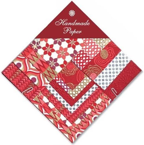 Shizen Handmade Paper Assortments - Square Packs - Red, White, and Gold