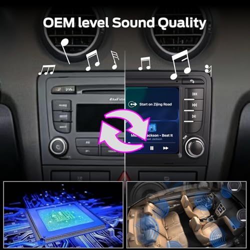 Autoradio Linux per Audi A3 S3 RS3 2003-2012 con CarPlay Wireless e Android Auto, avvio in 2 secondi, comandi fisici tramite manopola, audio di livello OEM, Porta Quadlock Plug & Play