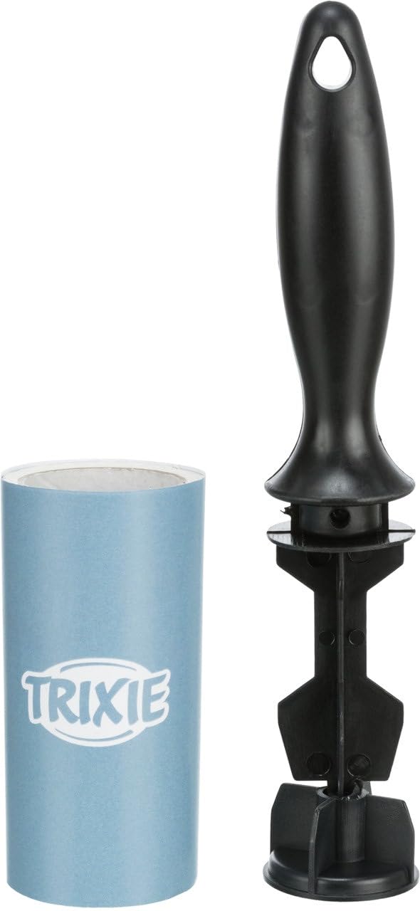 TRIXIE Lint Roller for Upholstery & Textiles – quickly removes animal hair & lint – reusable protective film – plastic – 1 × 60 sheets – 23231