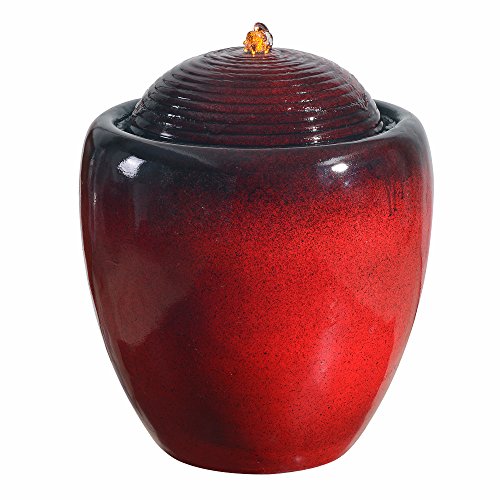 Peaktop - Outdoor Glazed Pot Fountain - Gradient Red