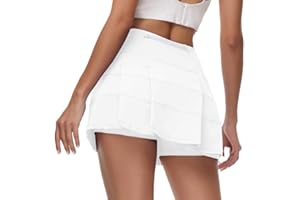 AugIris Women's Tennis Skirts High Waisted Athletic Golf Skorts with Pockets Skirts for Women Casual Workout Built-in Shorts