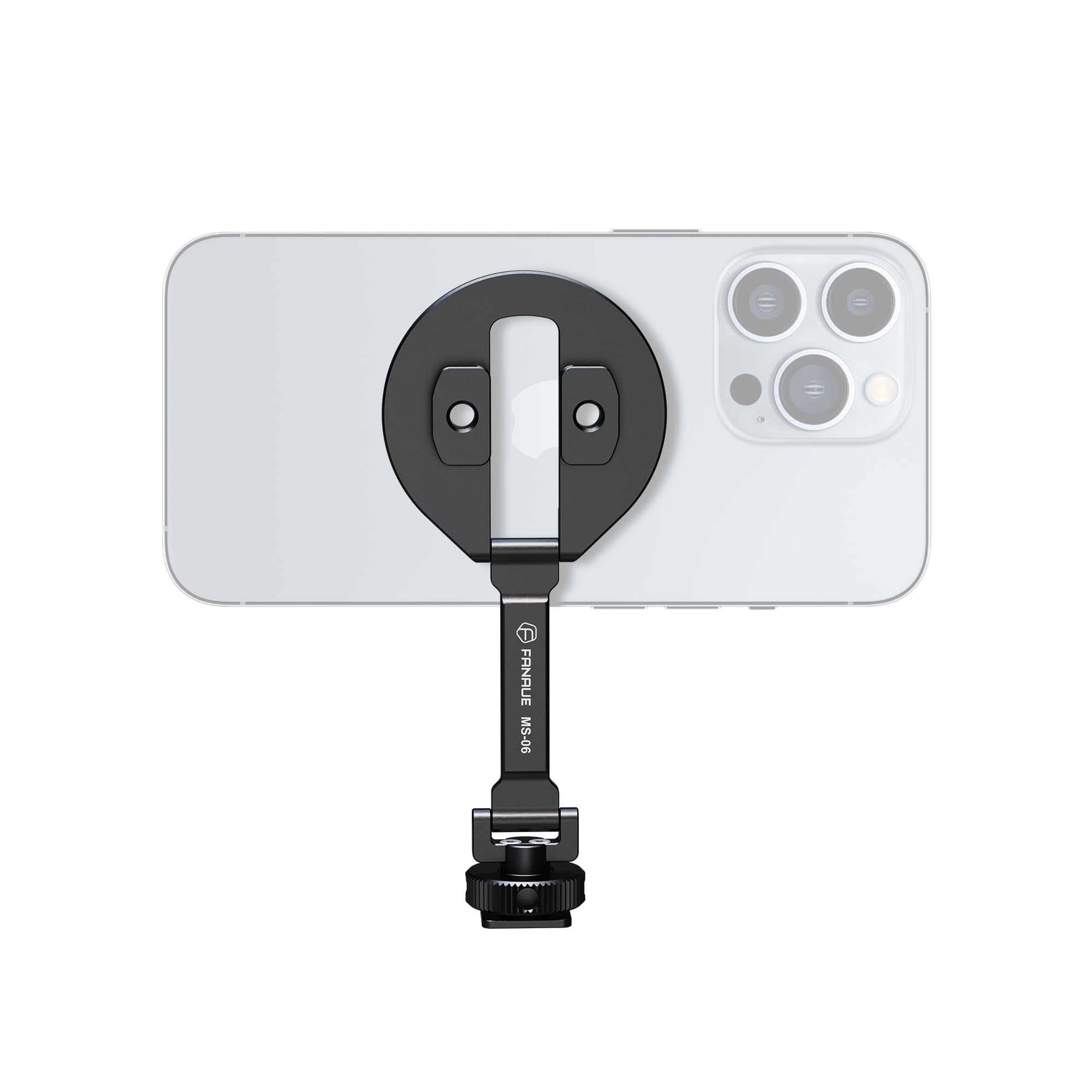 FANAUE Magnetic Phone Tripod Mount, Cold Shoe Phone Holder for Camera, Aluminum iPhone Tripod Mount Adapter with 1/4”Threaded Hole, Compatible with iPhone 17/16/15/14/13 Series