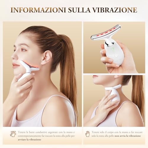 ANLAN Anti-Wrinkle Beauty Device, 45 °C Hot Compress Light Therapy EMS Face Massager Neck Lifting Firming for Face Toning, 5 Minute Off Timer
