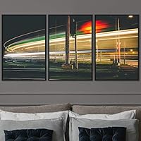 3 Piece Framed Canvas Wall Art Colorful Industrial Lights Canvas Prints Home Artwork Decoration for Living Room,Bedroom - 16