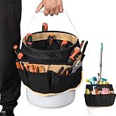 MTSBDM Bucket Tool Organizer Fits 3.5–5 Gallon dia.30cm Buckets, 24 Pockets – Heavy Duty Tool Caddy for Gardeners, Carpenters