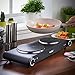 VonShef 1800W Stainless Steel Electrical Double Hot Plate Table Top Hob, Black