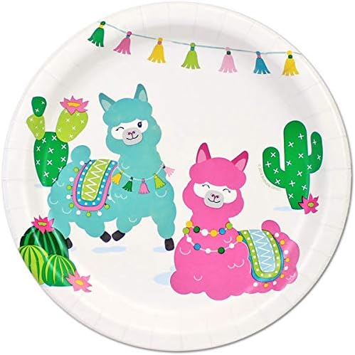 Alpaca Llama Party 24 Count 9 inch Birthday Party Lunch Plates