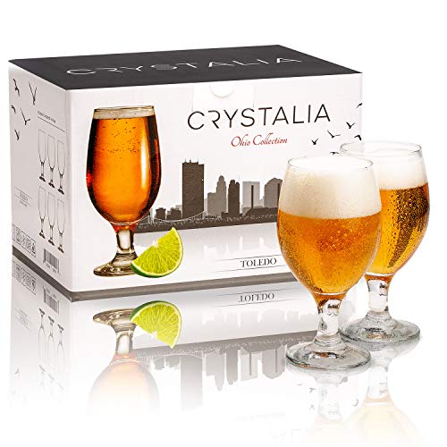 Craft Beer Glasses Set of 6, Belgian Style Stemmed Tulip Classics, IPA Beer Tasting Glassware,13 1/2 oz
