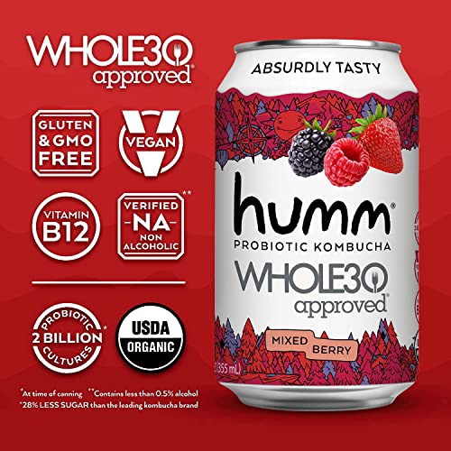 Humm Whole30 Approved Kombucha Seasonal Variety Pack Cherry Limeade