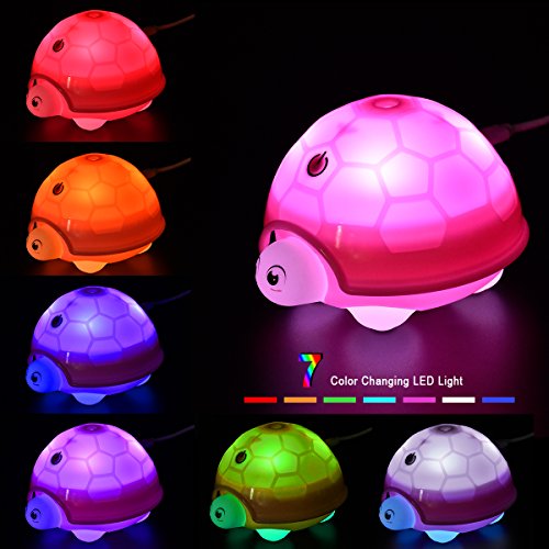 USB Humidifier, YIHunion 160ml Cool Mist Essential Oil Diffuser Air Purifier Humidifier with 7 Color Changing LED Lamps and Waterless Auto Shut-off Function for Bedroom home(Pink)