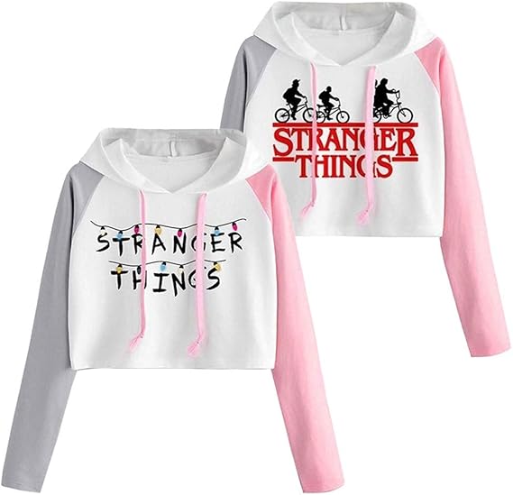 stranger things crop top hoodie