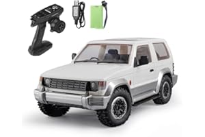 SVERTIBO 1/14 Scale RC Crawler, LDRC LD1297 RTR RC Truck 4x4 Off Road Vehicles 2.4GHz RC Rock Crawler Car with LED Lights, 280 Motor and Servo for Adults Hobby Toys (White)