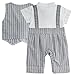FEESHOW Baby Boys' Cotton Formal Gentleman Romper Vest with Bow-tie Outfit Set Gray 9-12 Months