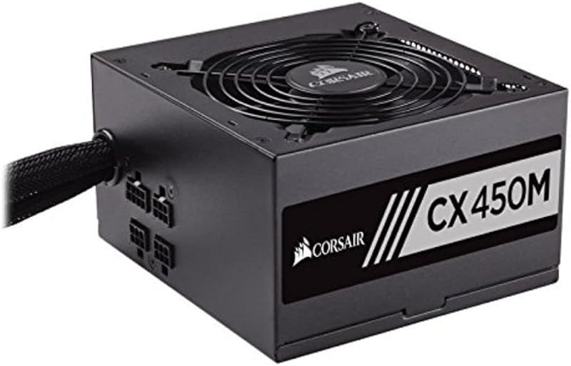 Corsair CX450M 450W 80+ Bronze Semi-Modular ATX Power Supply Unit PSU Black