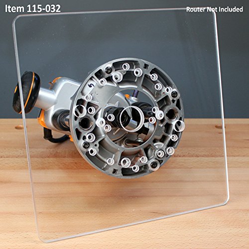 Universal 12" x 12" Router Base Plate, Pre-Drilled To Fit Most Routers