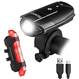 Rechargeble LED Bike Lights Set,Teorder 2000mAh Lithium Battery Cycling Headlight,LED Bicycle Lights Front and Rear Waterproof Reflector,1000lm,4 Light Modes(Mount Accessories & 2 USB Cable)