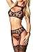 Women Lace Sexy Lingerie Set for Women for Sex Play, 3 Piece Sexy Sheer Underwear Sleepwear Nightwear Set