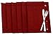 Grelucgo Handmade Hemstitched Polyester Rectangle Table Placemats (12x18 inch Set of 6,Cranberry)