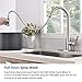 Hotis Modern High Arc 1 or 3 Hole Single Handle Stainless Steel Prep Sprayer Pull Out Pull Down Sprayer Kitchen Sink Faucet with Deck Plate