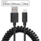 [Apple MFi Certified] Yellowknife Durable Portable Travel Flexible Spring Coiled Cable Lightning USB Sync Charging Cord for Apple iPhone 6/6 Plus/6s/6s Plus,iPhone 5s/5,iPad Mini 2/3,iPad 4/Air