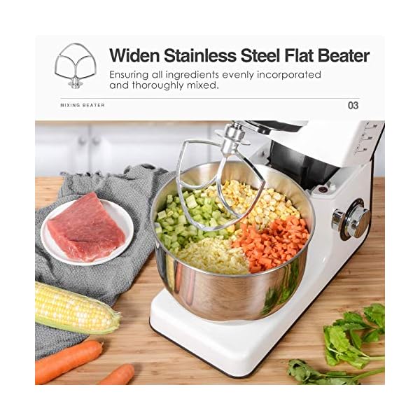 OSTBA-Stand-Mixer-8-Speed-Tilt-Head-Food-Mixer-1000w-Electric-Kitchen-Mixer-52L-304-Stainless-Steel-Mixing-Bowl-with-Dough-Hook-Whisk-and-Beater OSTBA Stand Mixer 8 Speed Tilt-Head Food Mixer 1000W Electric Kitchen Mixer, 5.2L 304 Stainless Steel Mixing Bowl with…