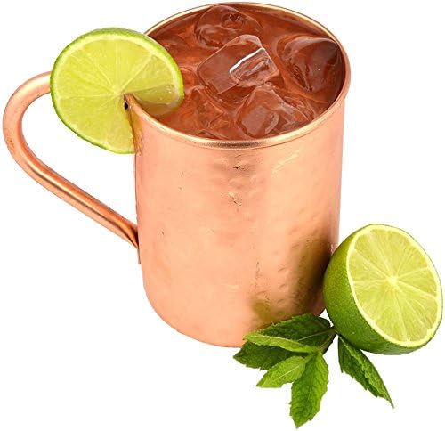 The Kicking Mule Authentic Handcrafted Moscow Mules Copper Mugs - 100% Pure 16oz Hammered Cup - Best Mug for Beer, Cocktails, Water and other Ice Cold Drinks