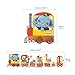 DECOWALL DA-1606N1406A Animal Hot Air Balloon Height Growth Chart and Train Kids Wall Stickers Wall Decals Peel and Stick Removable Wall Stickers for Kids Nursery Bedroom Living Room d?cor