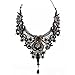JoyTong Black Lace Necklace Earrings Set, Lace Pendant Choker and Eardrop (Red)