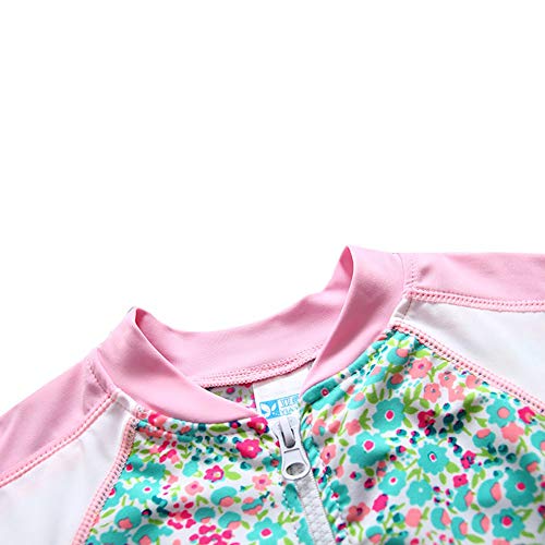 DNggAND Girls Two Pieces Swimsuits Rash Guard Tankini Kids Swimwear(Green, 3-4 Years)
