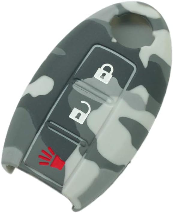 BROVACS Silicone Cover Protector Case Holder Skin Jacket Compatible with NISSAN 3 Button Smart Remote Key Fob CV9501 Camouflage Grey