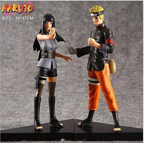 2pcs/set Naruto Anime Uzumaki Naruto + Hyuga Hinata Solid Set PVC Action Figure Model Collection Toy by chokdee shop